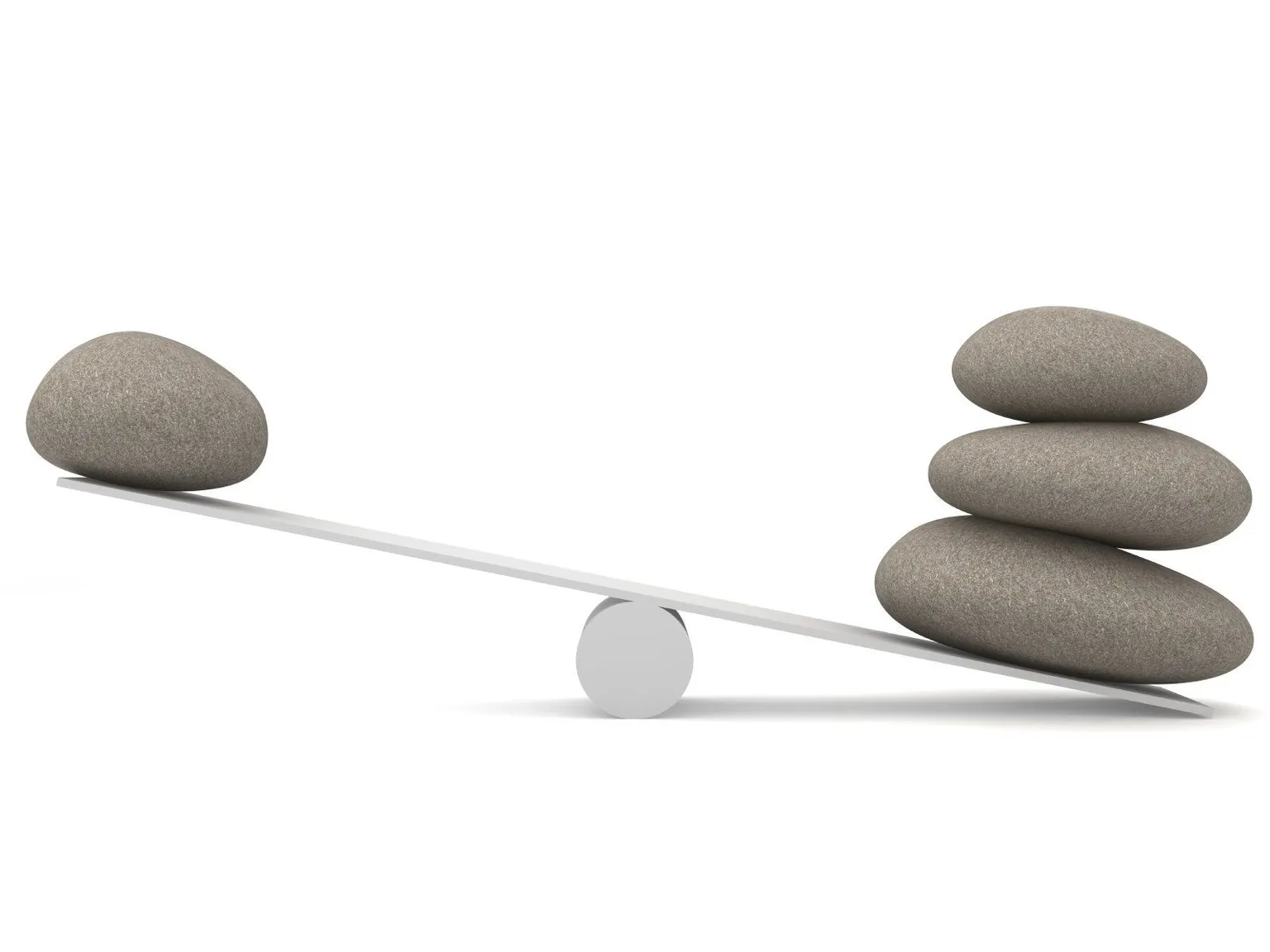 Stones on a tilted scale, suggesting imbalance and the search for a healthier balance